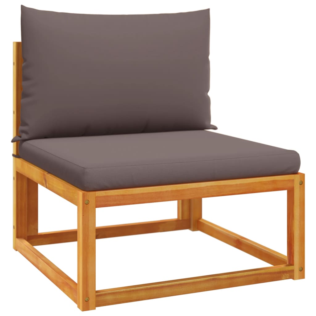 Set di divani da giardino 3 pezzi con cuscini in legno di acacia e corda | homemem39
