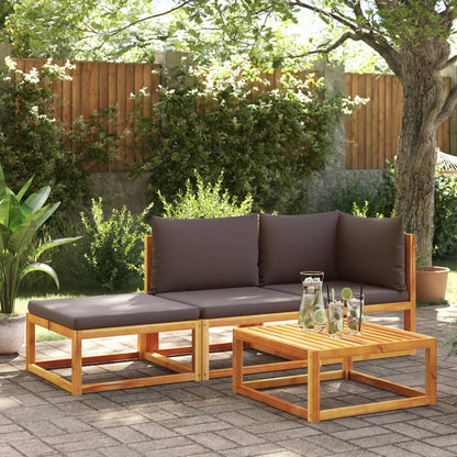 Set di divani da giardino 3 pezzi con cuscini in legno di acacia e corda | homemem39