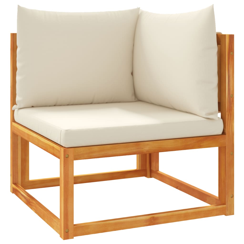 Set di divani da giardino 4 pezzi con cuscini in legno di acacia e corda | homemem39