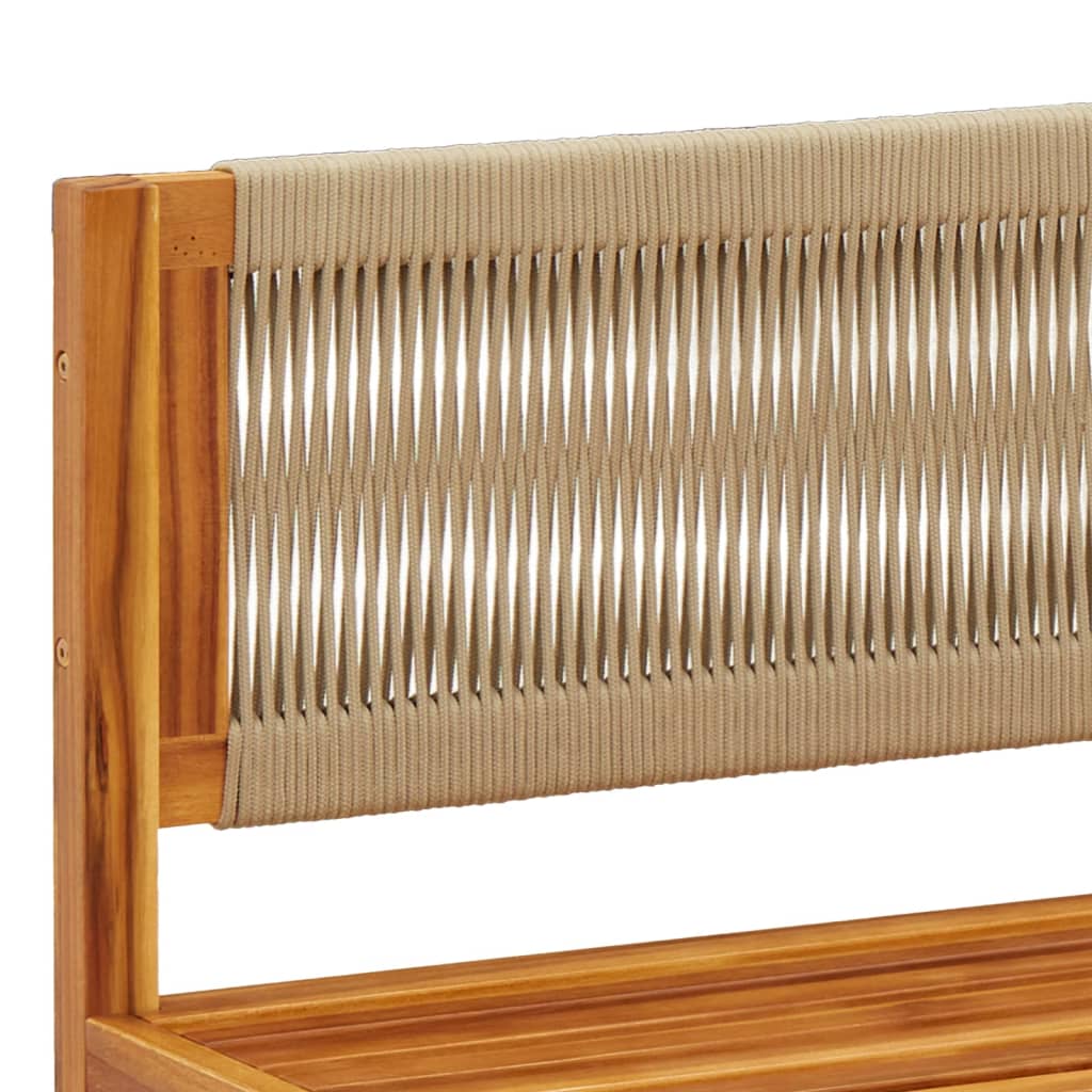 Set di divani da giardino 4 pezzi con cuscini in legno di acacia e corda | homemem39