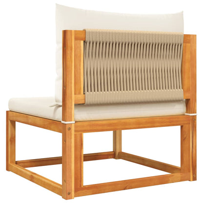Set di divani da giardino 5 pezzi con cuscini in legno di acacia e corda | homemem39