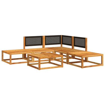 Set di divani da giardino 6 pezzi con cuscini in legno di acacia e rattan - homemem39