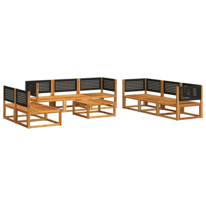 Set di divani da giardino 9 pezzi con cuscini in legno di acacia e rattan - homemem39