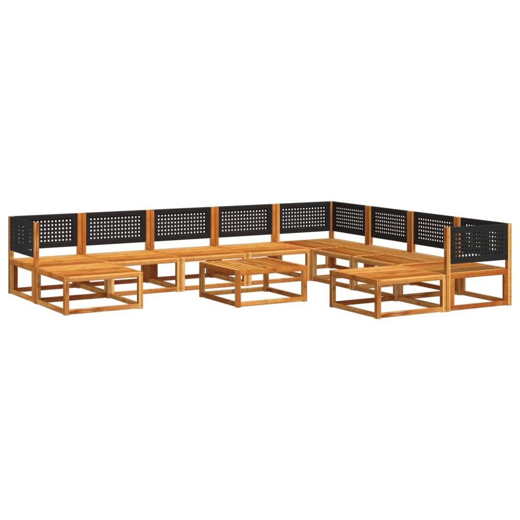Set di divani da giardino 11 pz con cuscini in legno di acacia e rattan - homemem39