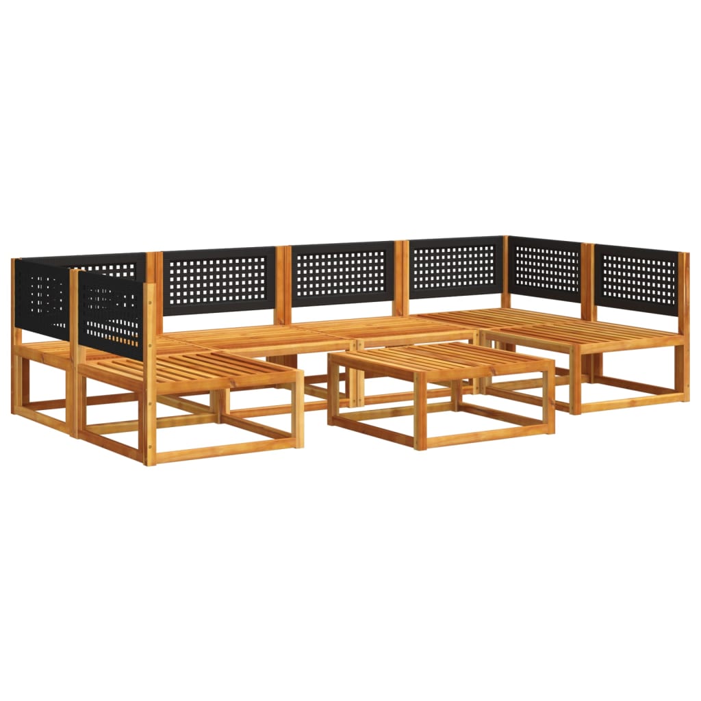 Set di divani da giardino 7 pezzi con cuscini in legno di acacia e rattan - homemem39