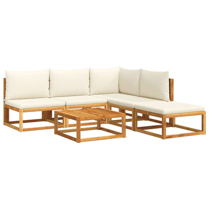 Set di divani da giardino 6 pezzi con cuscini in legno di acacia e rattan - homemem39