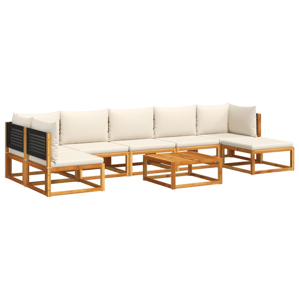 Set di divani da giardino 8 pezzi con cuscini in legno di acacia e rattan - homemem39