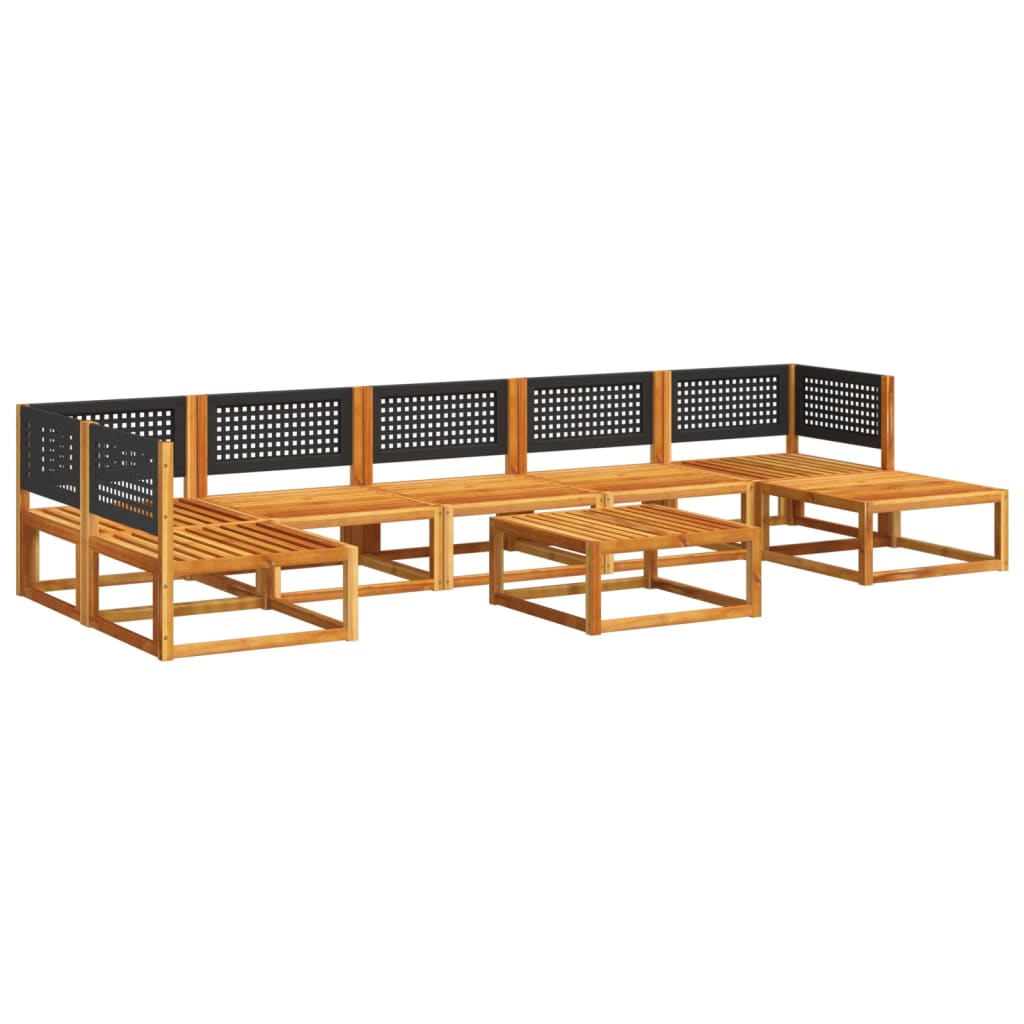 Set di divani da giardino 8 pezzi con cuscini in legno di acacia e rattan - homemem39