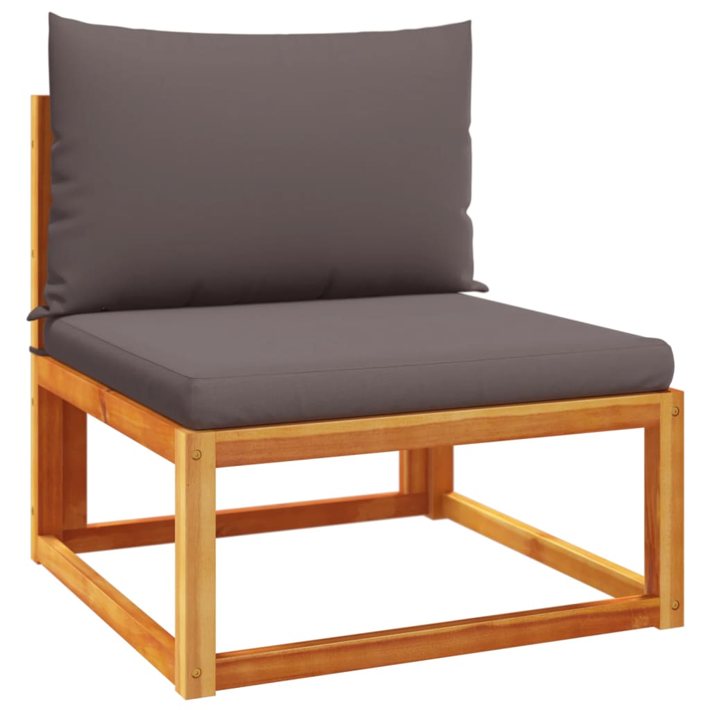 Set di divani da giardino 4 pezzi con cuscini in legno di acacia e rattan | homemem39
