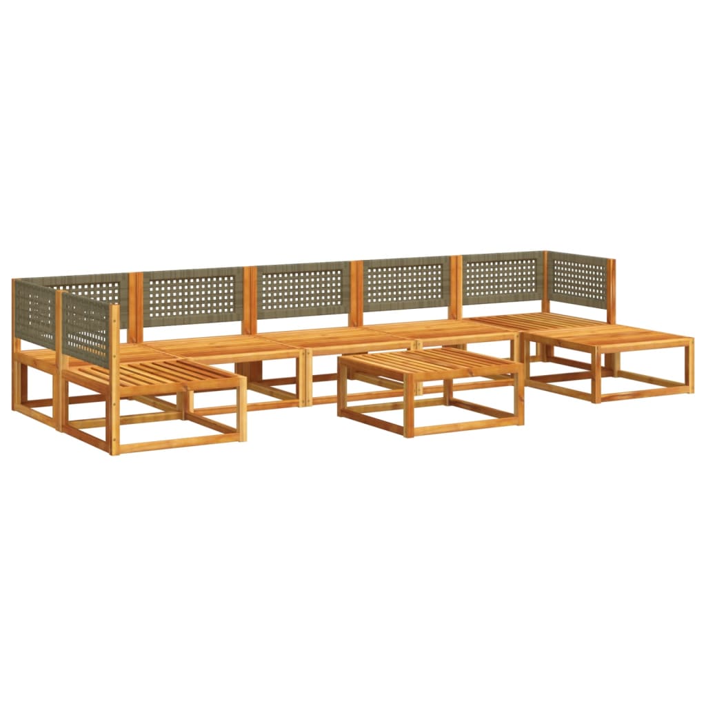 Set di divani da giardino 8 pezzi con cuscini in legno di acacia e rattan - homemem39