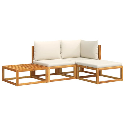 Set di divani da giardino 4 pezzi con cuscini in legno di acacia e rattan - homemem39