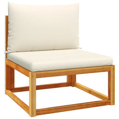 Set di divani da giardino 4 pezzi con cuscini in legno di acacia e rattan | homemem39