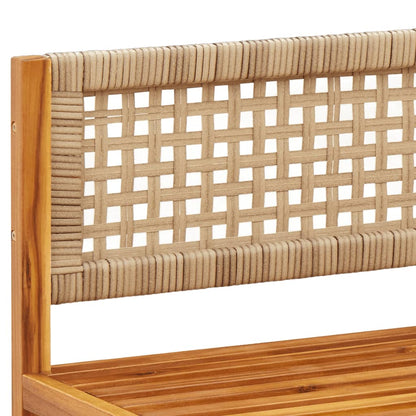 Set di divani da giardino 4 pezzi con cuscini in legno di acacia e rattan - homemem39