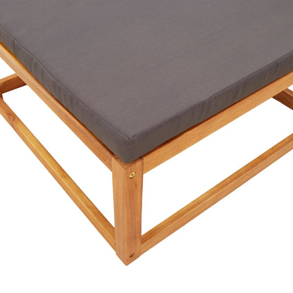 Poggiapiedi Giardino con Cuscino 65x65x29 Legno Massello Acacia | homemem39