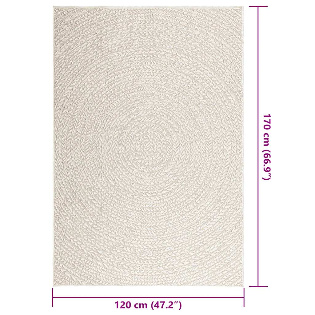 Tappeto ZIZUR Crema 120x170 cm Aspetto Iuta Interni ed Esterni