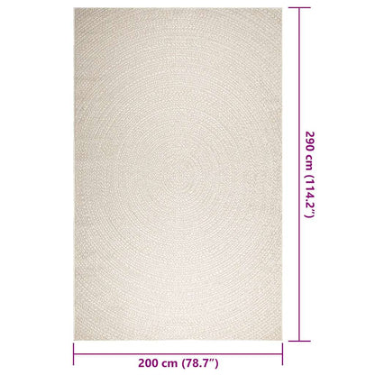 Tappeto ZIZUR Crema 200x290 cm Aspetto Iuta Interni ed Esterni
