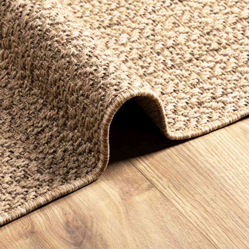 Tappeto ZIZUR Beige 80x150 cm Aspetto Iuta Interni ed Esterni