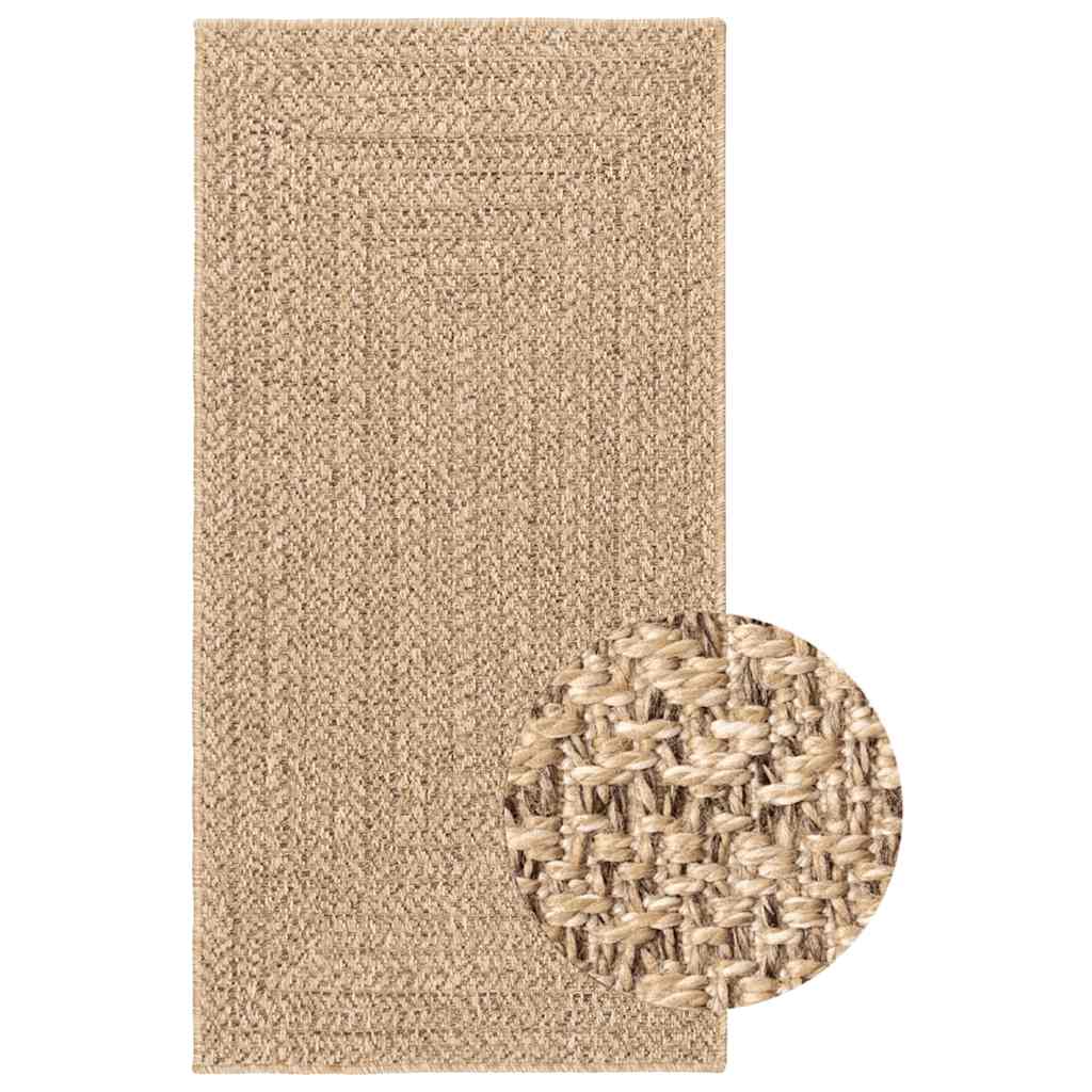 Tappeto ZIZUR Beige 80x250 cm Aspetto Iuta Interni ed Esterni