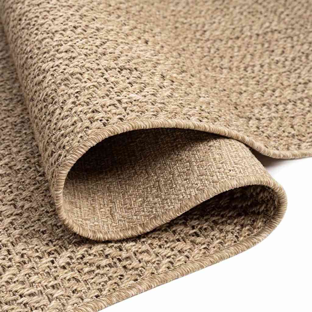 Tappeto ZIZUR Beige 80x250 cm Aspetto Iuta Interni ed Esterni