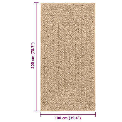 Tappeto ZIZUR Beige 80x250 cm Aspetto Iuta Interni ed Esterni