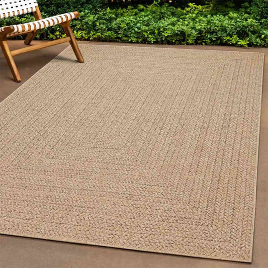 Tappeto ZIZUR Beige 80x250 cm Aspetto Iuta Interni ed Esterni