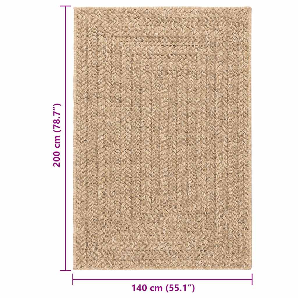 Tappeto ZIZUR Beige 120x120 cm Aspetto Iuta Interni ed Esterni