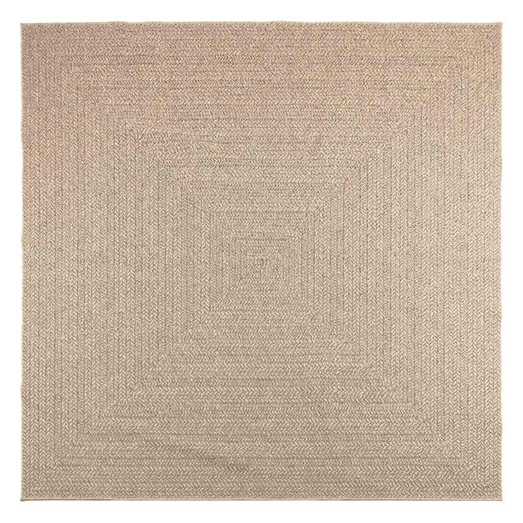 Tappeto ZIZUR Beige 240x240 cm Aspetto Iuta Interni ed Esterni - homemem39