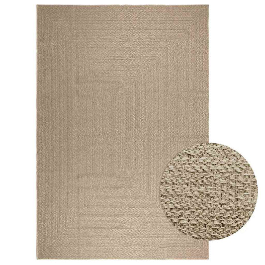 Tappeto ZIZUR Beige 240x340 cm Aspetto Iuta Interni ed Esterni