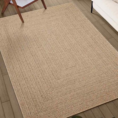 Tappeto ZIZUR Beige 240x340 cm Aspetto Iuta Interni ed Esterni