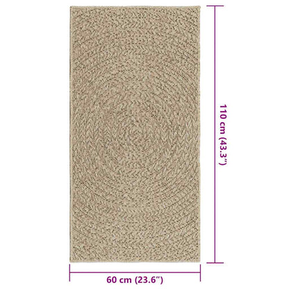 Tappeto ZIZUR Beige 60x110 cm Aspetto Iuta Interni ed Esterni