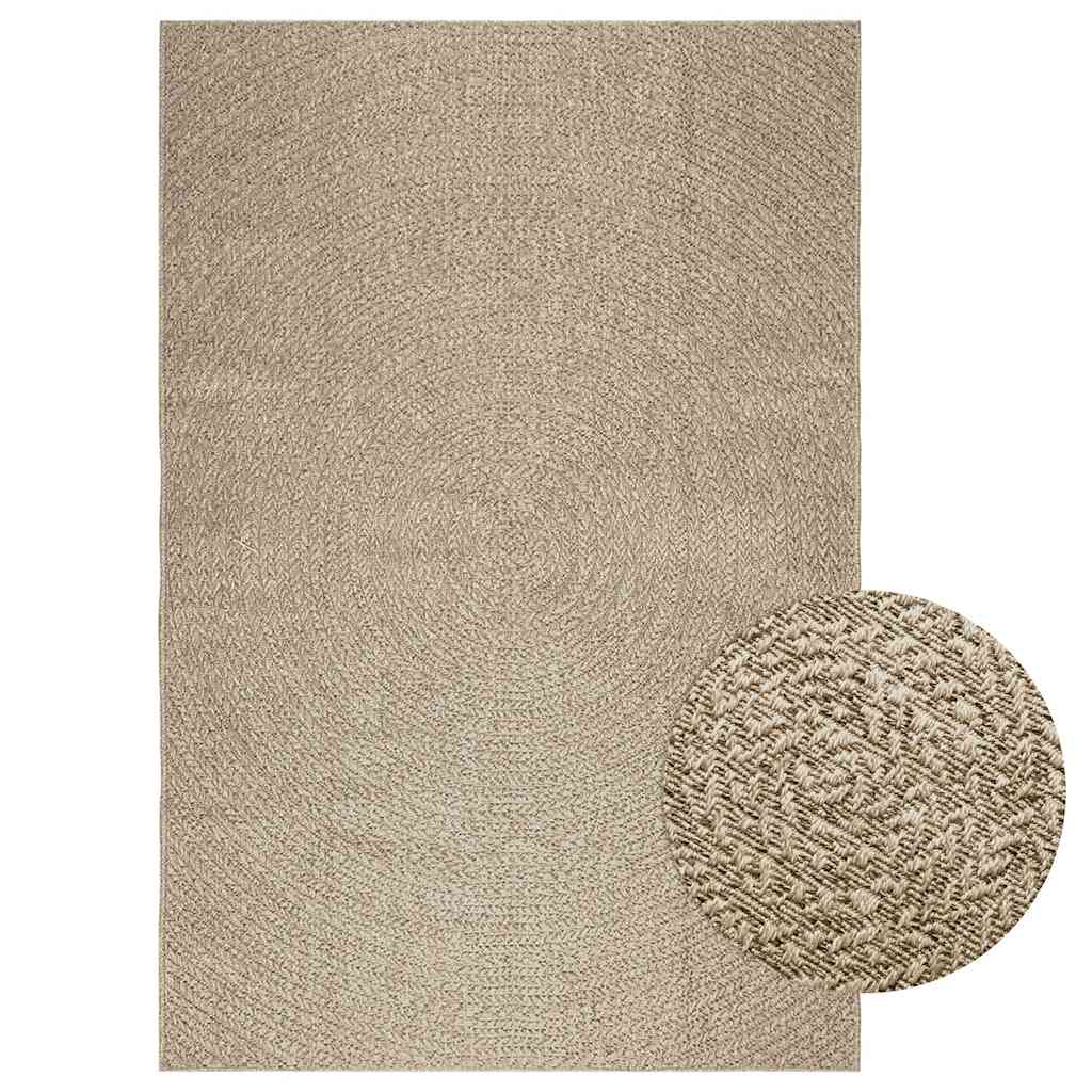 Tappeto ZIZUR Beige 160x230 cm Aspetto Iuta Interni ed Esterni - homemem39