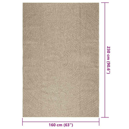 Tappeto ZIZUR Beige 160x230 cm Aspetto Iuta Interni ed Esterni - homemem39