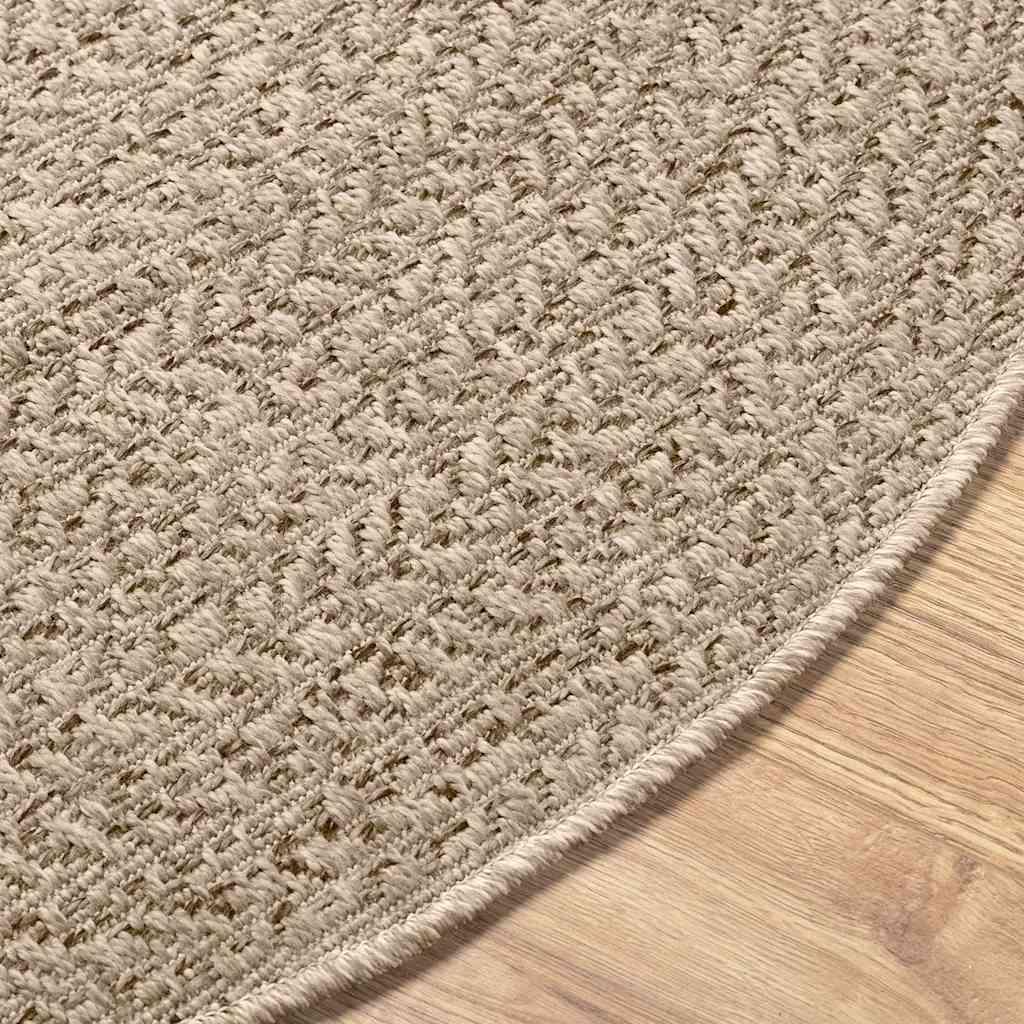 Tappeto ZIZUR Beige Ø 90 cm Aspetto Iuta per Interni ed Esterni