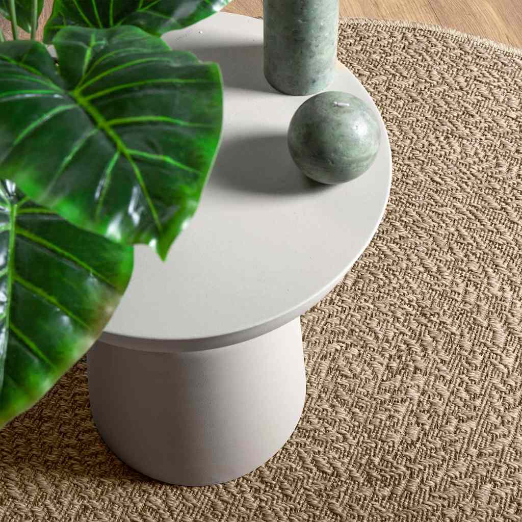 Tappeto ZIZUR Beige Ø 120cm Aspetto Iuta per Interni ed Esterni