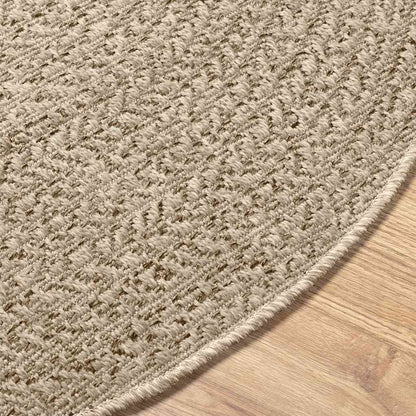 Tappeto ZIZUR Beige Ø 200cm Aspetto Iuta per Interni ed Esterni
