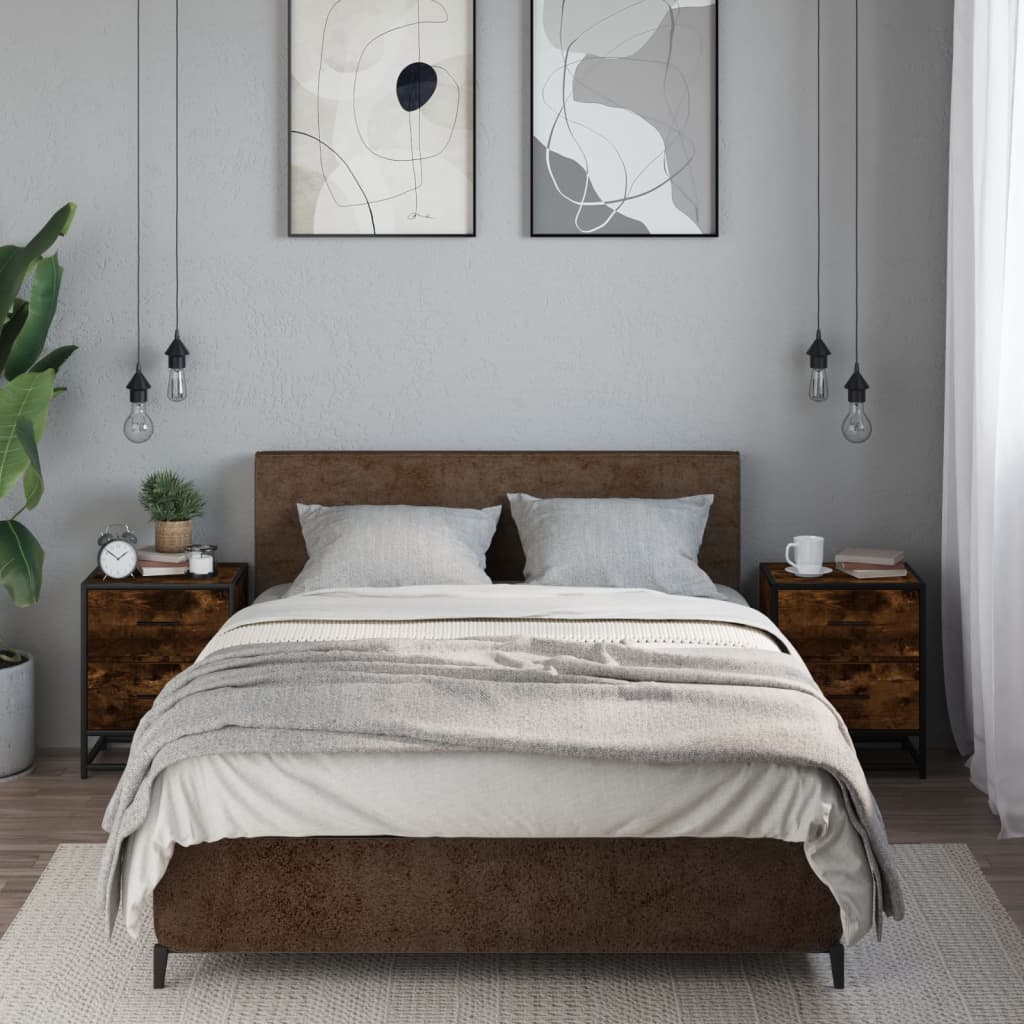 Comodini Rovere Fumo 2 pz 40x31x50 cm in Truciolato - homemem39