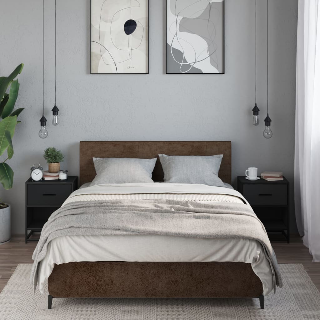 Comodini 2 pz Neri 40x31x50 in Truciolato - homemem39