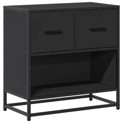 Comodino Nero 60x31x60 cm in Legno Multistrato e Metallo - homemem39