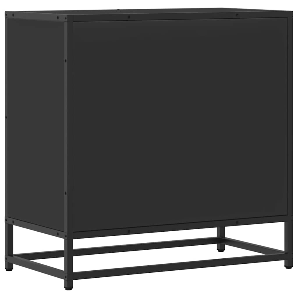 Comodino Nero 60x31x60 cm in Legno Multistrato e Metallo - homemem39
