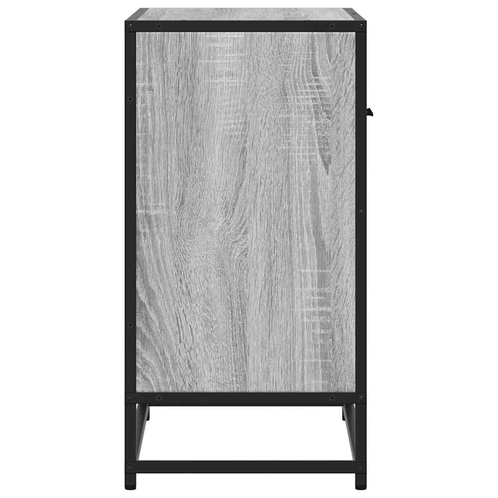 Comodino Grigio Sonoma 60x31x60 cm Legno Multistrato e Metallo - homemem39