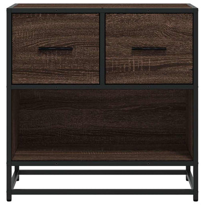 Comodino Rovere Marrone 60x31x60 cm Legno Multistrato e Metallo - homemem39