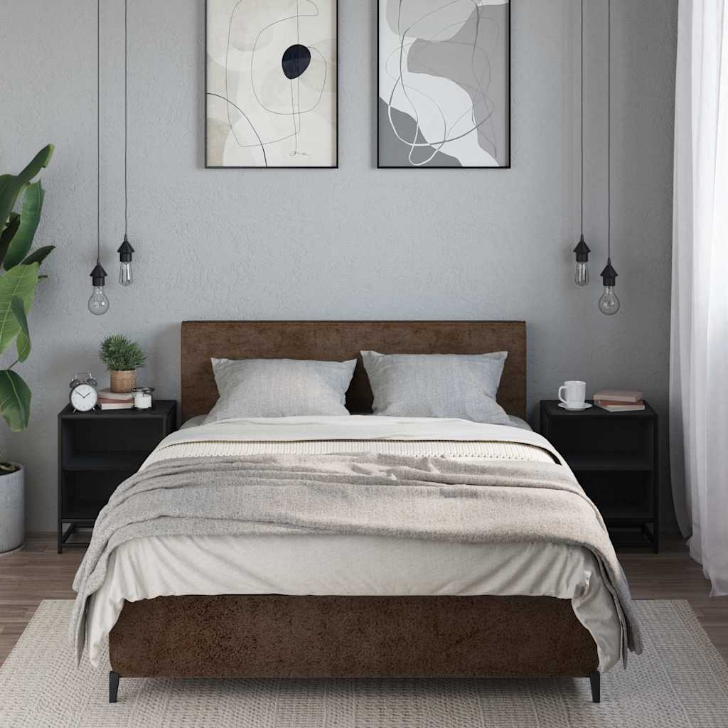 Comodini 2 pz Neri 40x31x50 Legno Multistrato e Metallo - homemem39