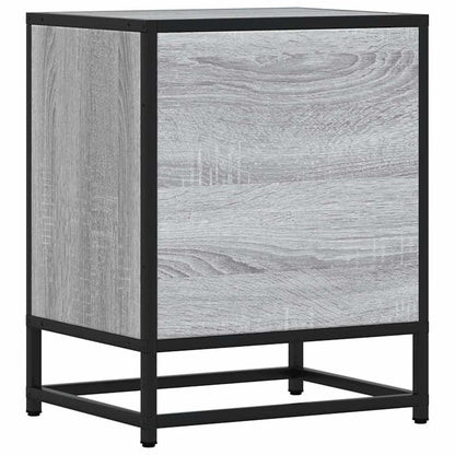 Comodino Grigio Sonoma 40x31x50 cm Legno Multistrato e Metallo | homemem39