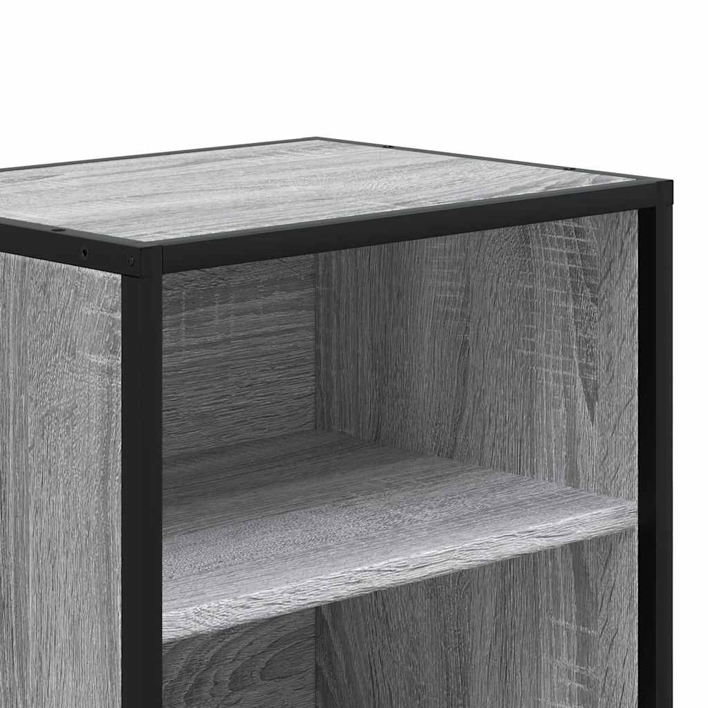 Comodino Grigio Sonoma 40x31x50 cm Legno Multistrato e Metallo | homemem39