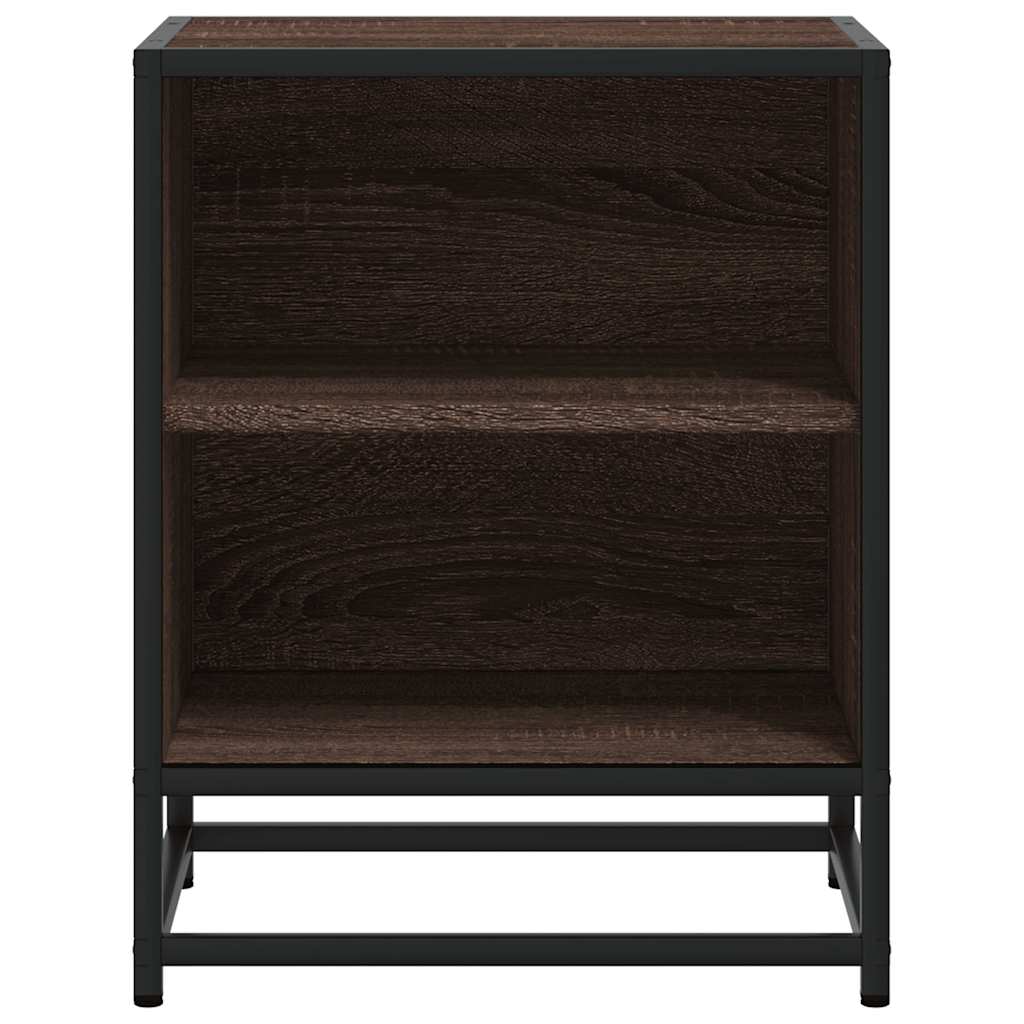 Comodini Rovere Marrone 2 pz Legno Multistrato Metallo - homemem39