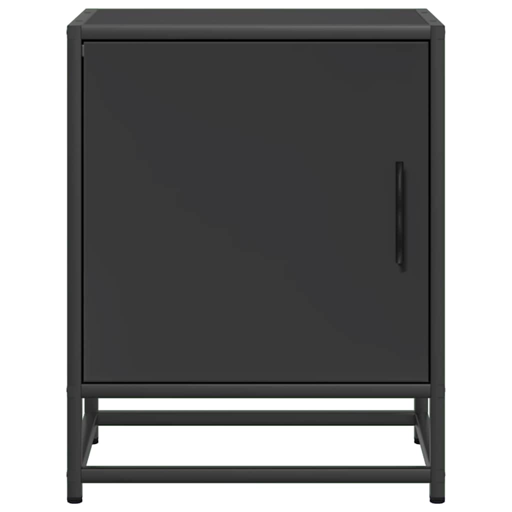 Comodino Nero 40x31x50 cm Legno Multistrato e Metallo - homemem39