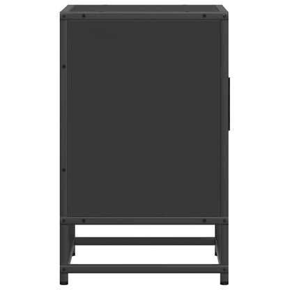Comodino Nero 40x31x50 cm Legno Multistrato e Metallo - homemem39