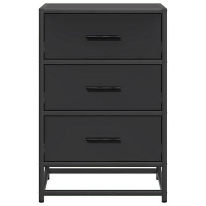 Comodino Nero 40x34,5x60 cm Legno Multistrato e Metallo - homemem39