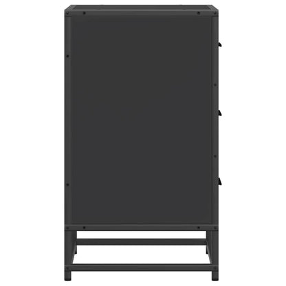 Comodino Nero 40x34,5x60 cm Legno Multistrato e Metallo - homemem39