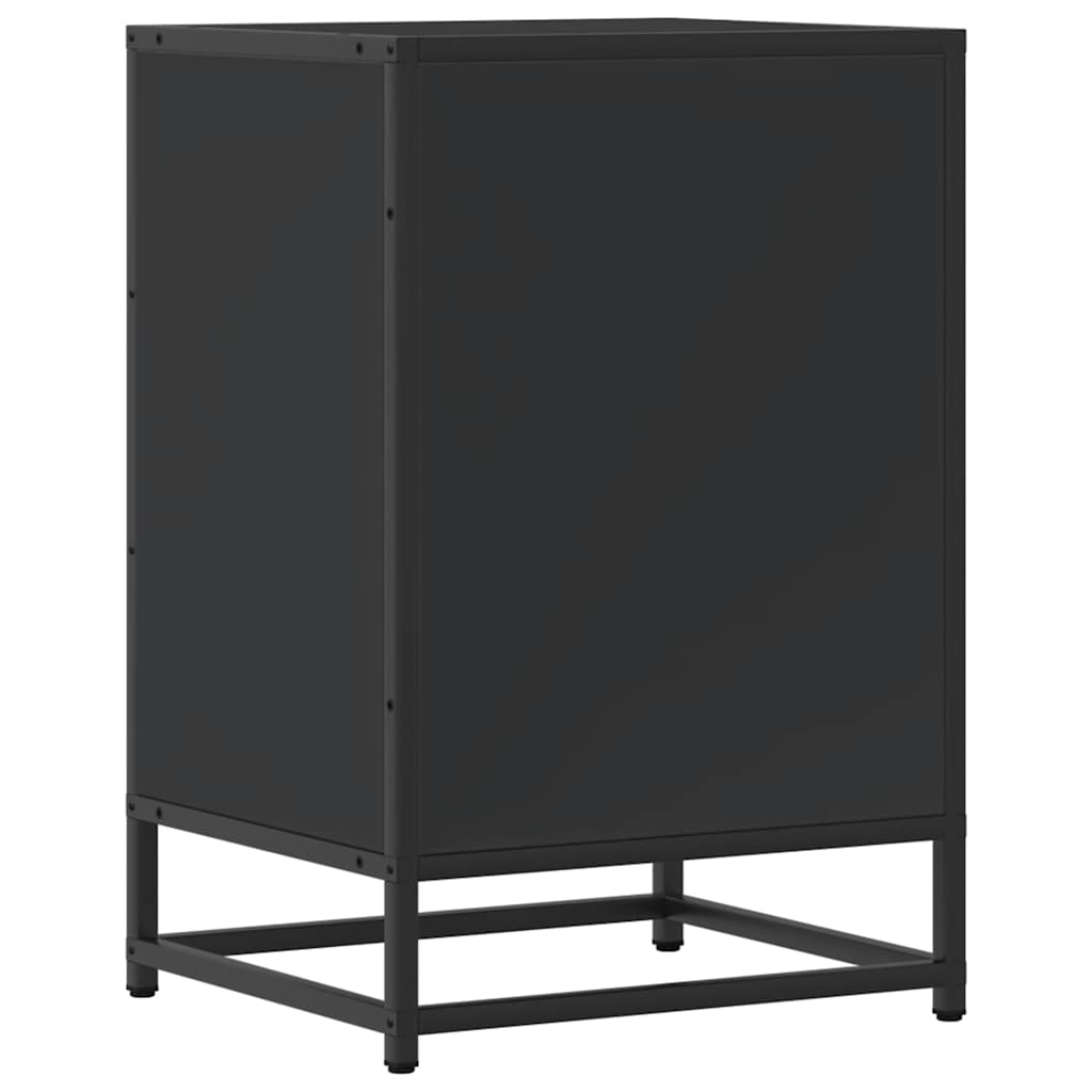 Comodino Nero 40x34,5x60 cm Legno Multistrato e Metallo - homemem39